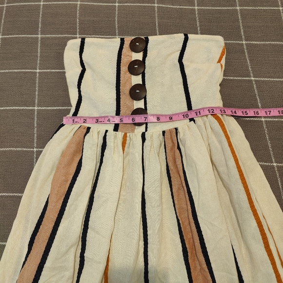 ASOS Bandeau Midi Sun Dress Coconut Buttons - Picture 5 of 11